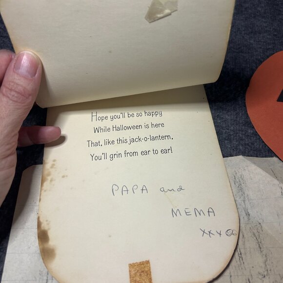 Halloween Ephemera Lot Cards Felt Cat Die Cut Children's Art 6 Items Dracula Bat - Picture 10 of 16